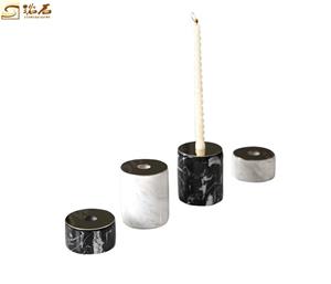 Candelero de mármol Nero Marquina