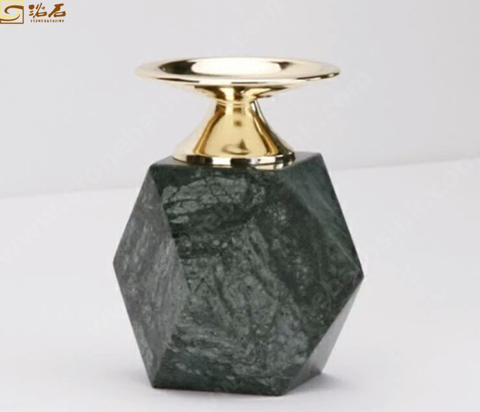 Indian Green Marble Candle Holders