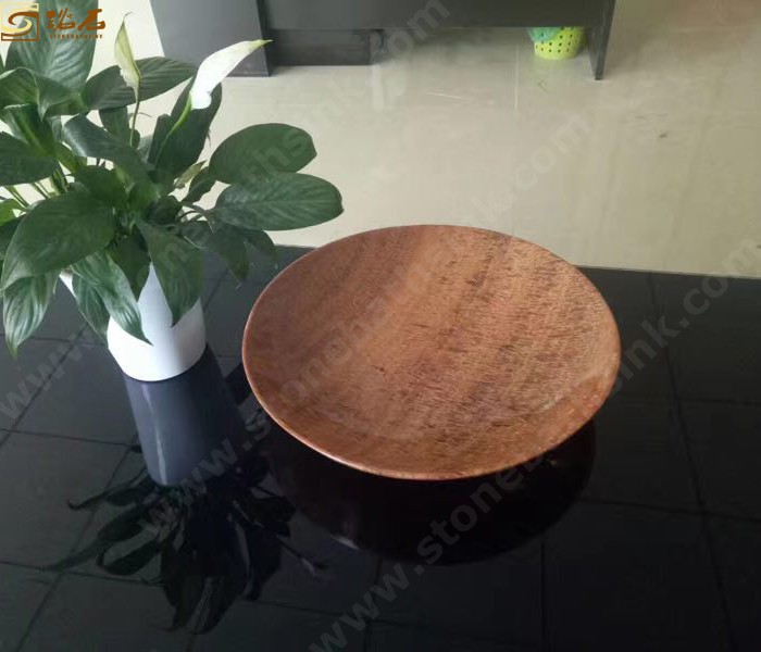 Yellow Wooden Marble Platter