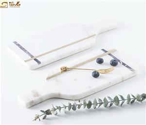 Bandeja de arte de mármol blanco Bianco Carrara
