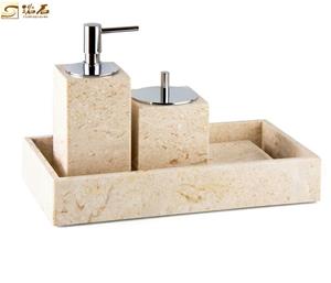 Beige marmeren badkameraccessoiresets
