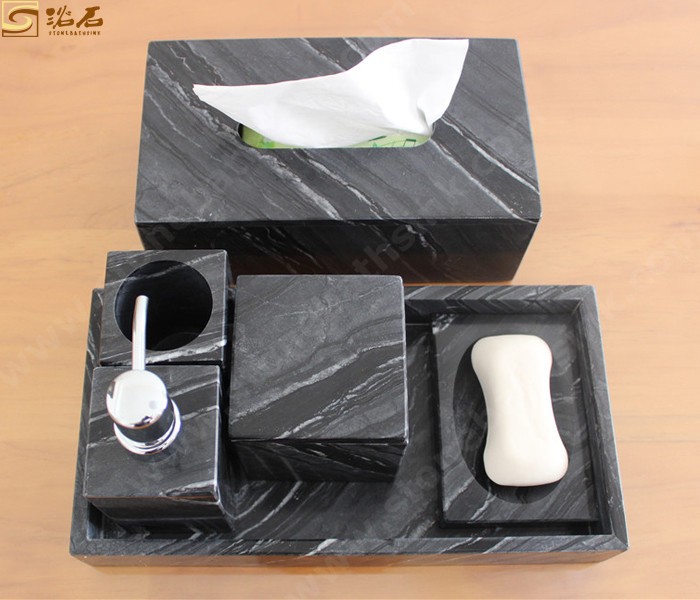 Ancient Wooden Marble Bathroom Accessories Sets