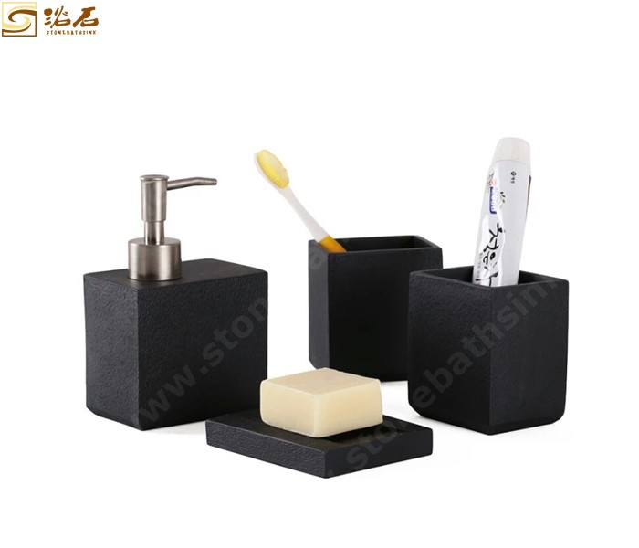 Shanxi Black Granite Toilet Brush Sets
