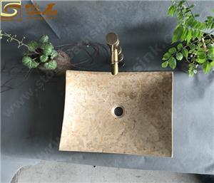 Lavabo Classica de mármol beige