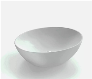 Lavabo redondo de resina blanca de superficie sólida