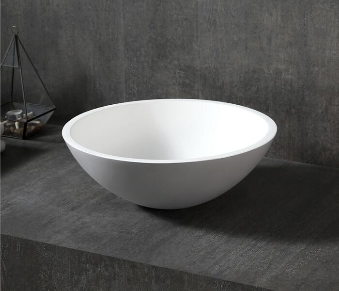 White round resin solid surface basin