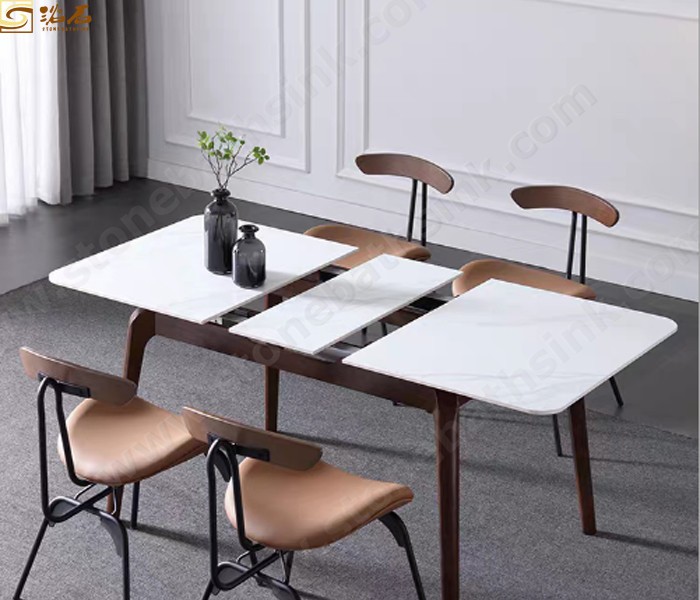 Factory Direct Sale Italian Style Dining Room Sets 1 Table 6 Chair Sintered Stone Countertop Dining Table