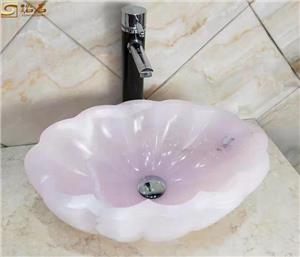 Pink Onyx Lotus Art Sink