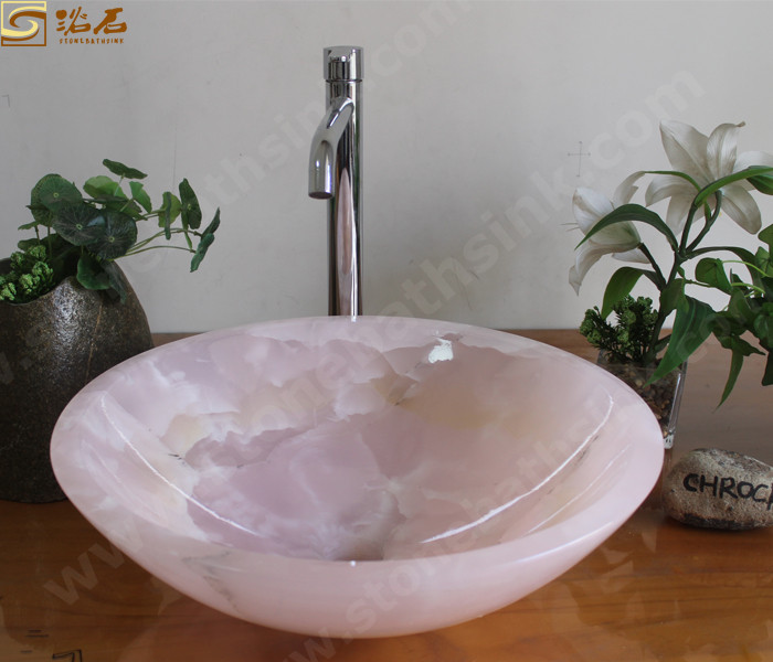 Китай Раковина для круглой посуды из розового оникса Природа с полной полировкой, производитель