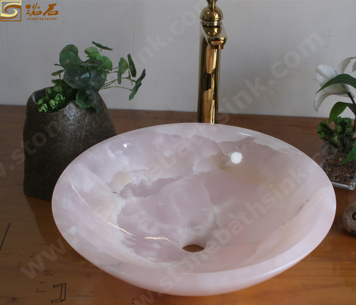 Китай Раковина для круглой посуды из розового оникса Природа с полной полировкой, производитель