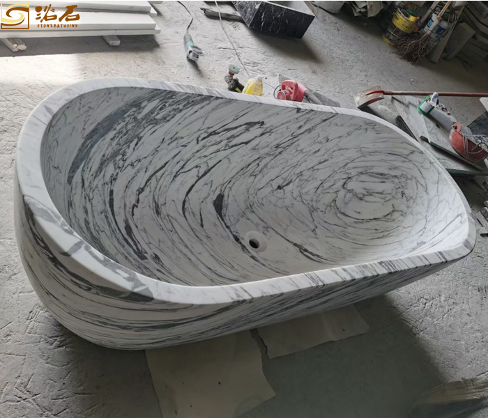 Bianco Carrara White Marble Bathtub