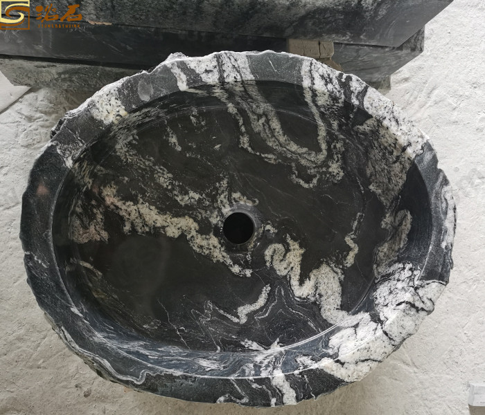 Black Ballet Granite Oval Vessel Sink