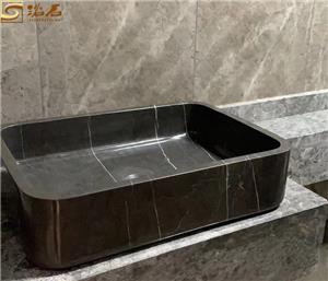 Fregadero rectangular de mármol gris Pietra