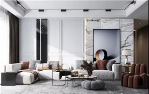 Pared de fondo de mármol del sofá de la sala de estar