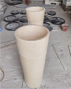 Lavabo a colonna conico Cream Marfil Beige Yellow Marble Stone