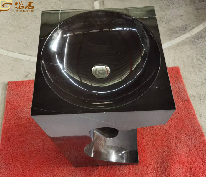 Black Marble Pedestal Sink