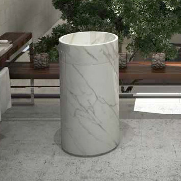 carrara white marble freestanding basin