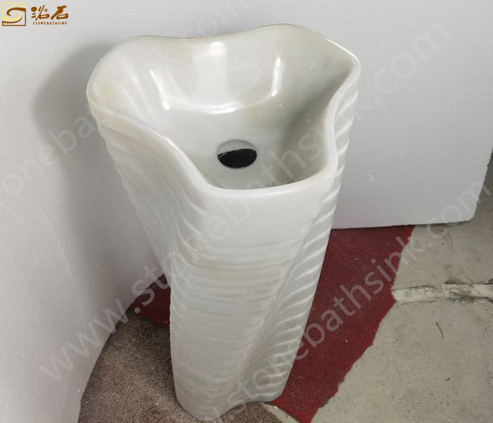 Китай Белый мрамор (Каррара Белый Гуанси Белый) Спиральная раковина на пьедестале, производитель