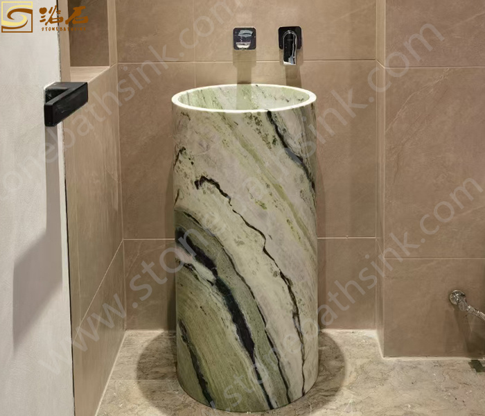Green Marble Pedestal Sink
