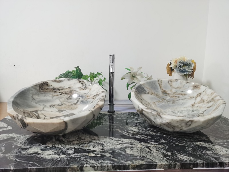 Китай Умывальник Виола Белый Мрамор Камень для раковины на столешнице в стиле Искусство Разработанный, производитель