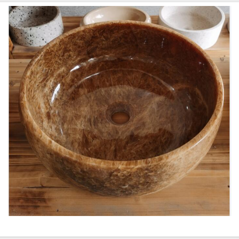 Brown Onyx Washbasin 100% natural stone onyx bath vessel sink