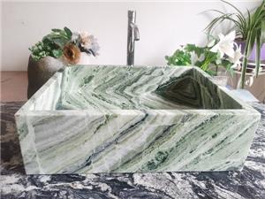 Fregadero rectangular de piedra de mármol verde Sangarila