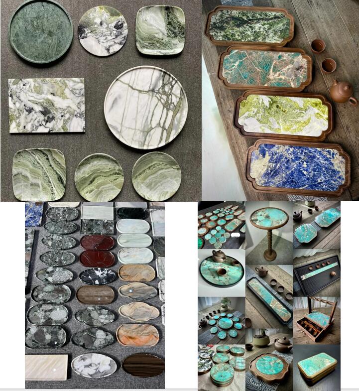 Toutes sortes de produits en quartzite de couleur du plateau à assiettes