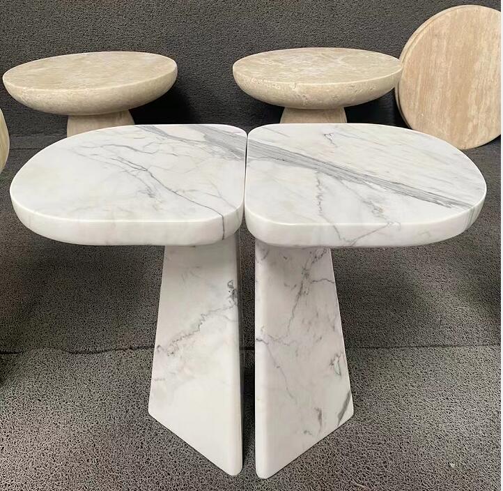 Meubles de table d'appoint en pierre de marbre pour votre maison