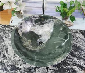 Fregadero de recipiente de lavabo de baño de piedra de cuarcita verde