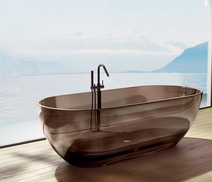 Vasca da bagno trasparente ovale indipendente di vendita calda CHR-SB-A9003