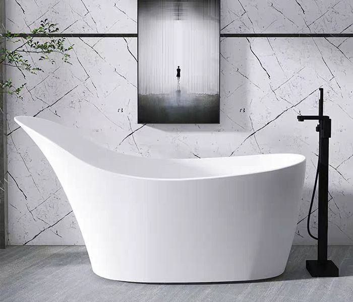 Vasca da bagno in pietra artificiale con CHR-SB-A9005 lucido/levigato