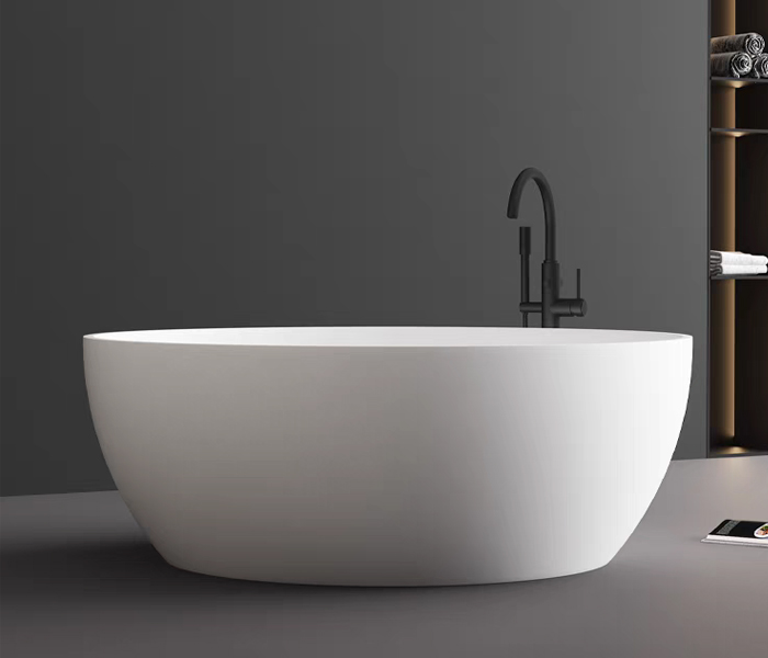 White Solid Freestanding Bathtub Round Shape CHR-SB-A9008