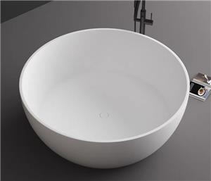 Baignoire autoportante blanche solide de forme ronde CHR-SB-A9008