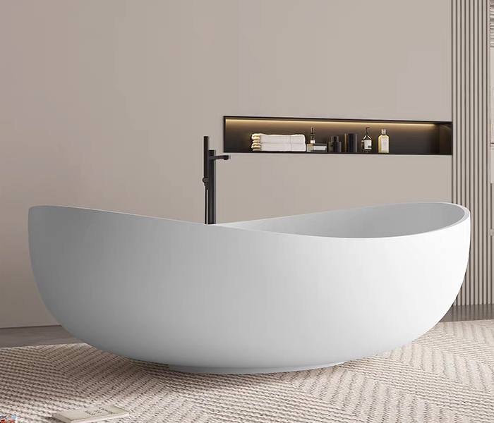 Badewanne aus Kunststein in ovaler Form CHR-SB-A9010