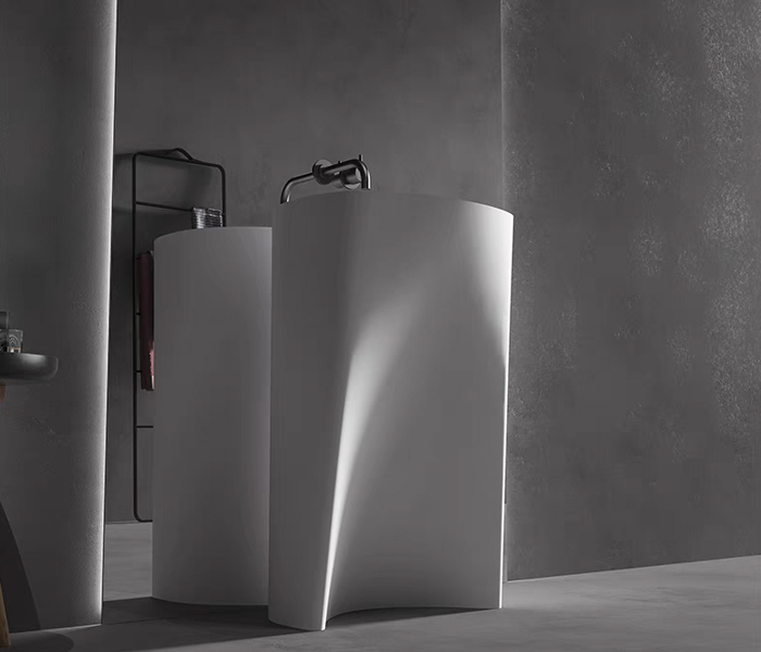 Китай Раковина для ванной комнаты с твердой поверхностью, ярко-белый ЧР-ПС-A8003, производитель