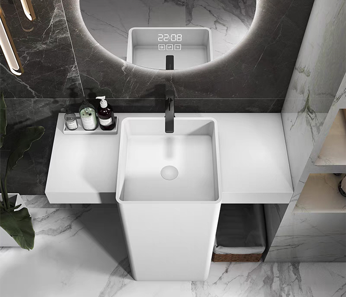 Special Design Solid Surface Pedestal Basin CHR-PS-A8006