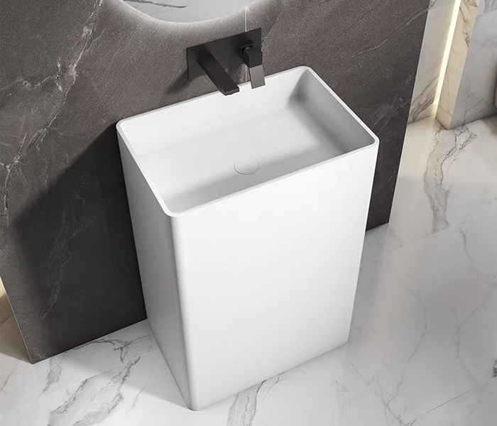 Rectangle Solid Surface Pedestal Basin CHR-PS-A9010