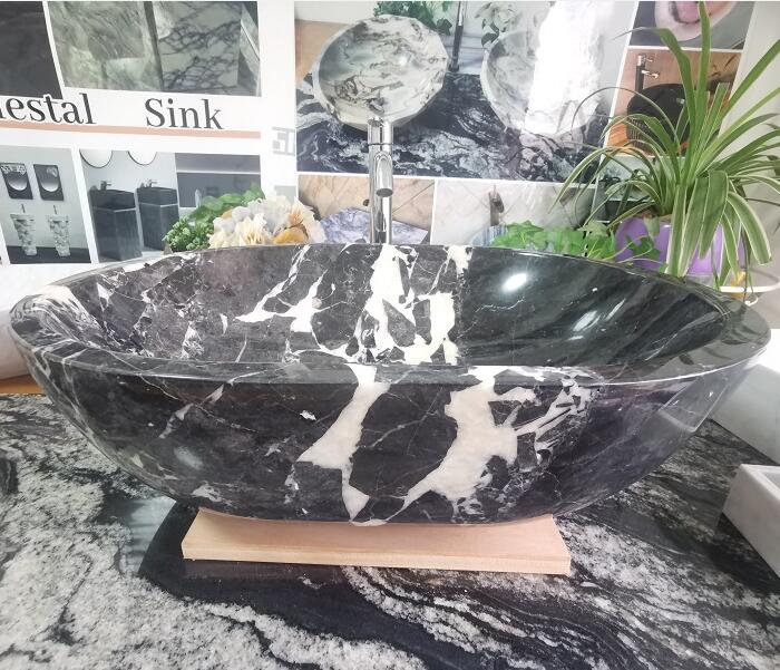 Viola Black Marble Stone OvalSink