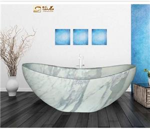 Baignoire de salle de bain en marbre blanc Valakas