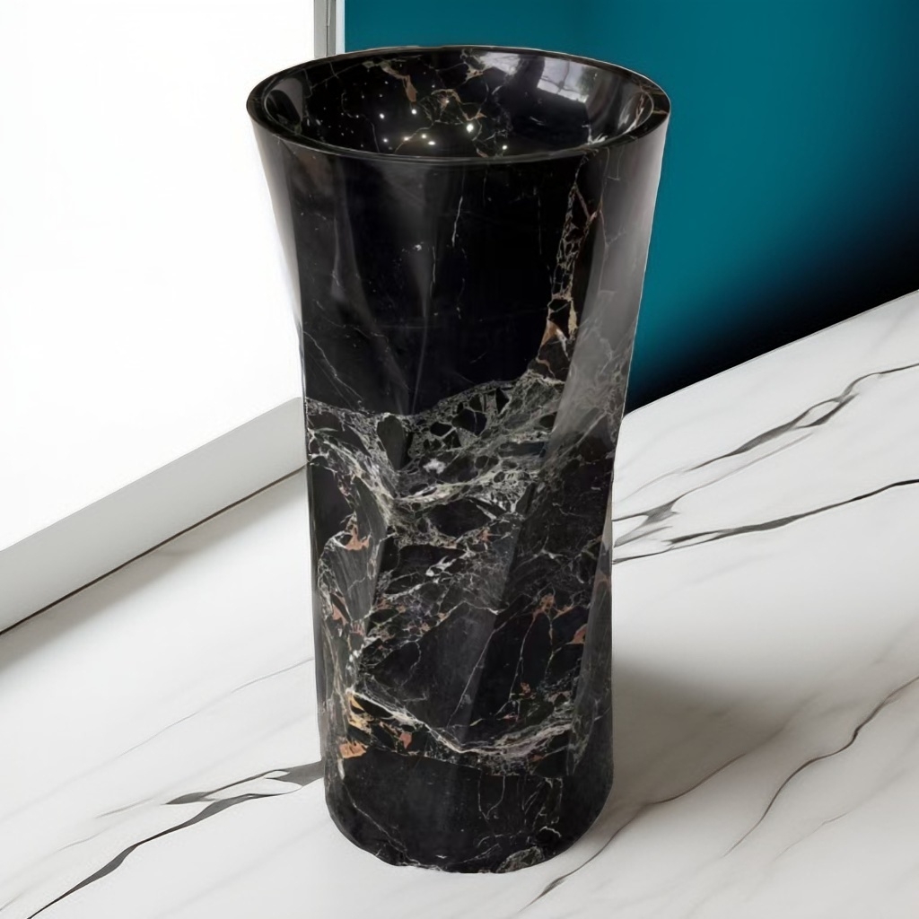 Black Marble Pedestal Sink