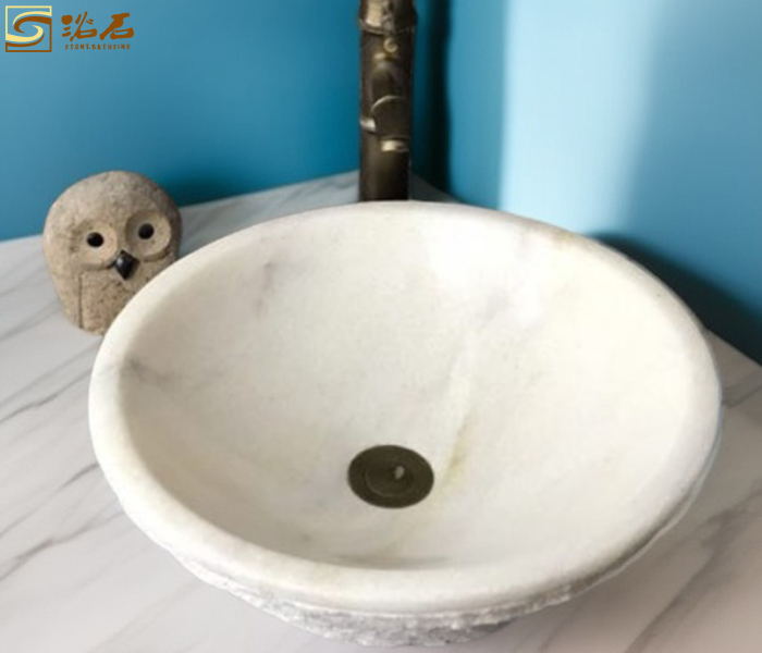 China Snow White Marble Bathroom Sink