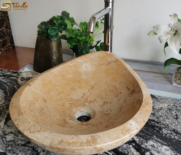 Classica Beige Marble Vessel Sink