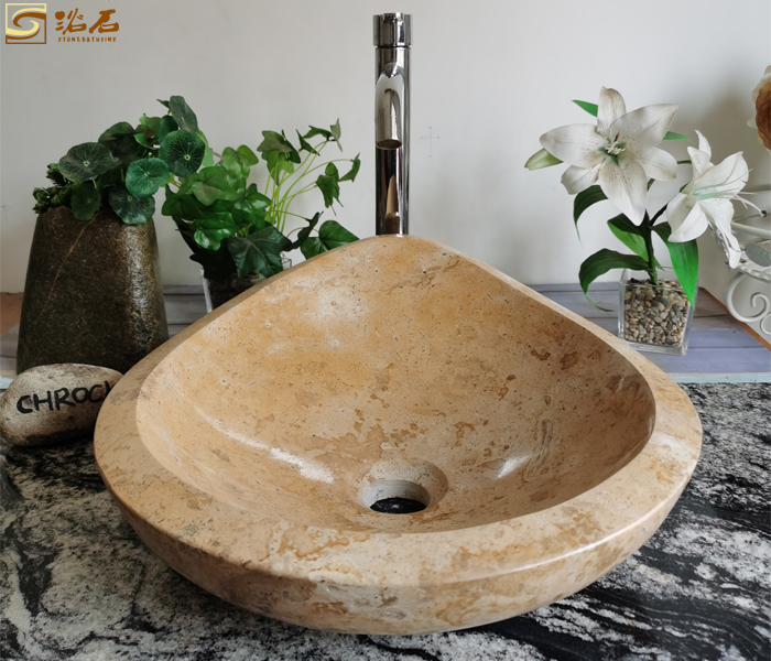 Classica Beige Marble Vessel Sink