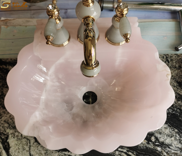 Lavabo en onyx rose Art Design