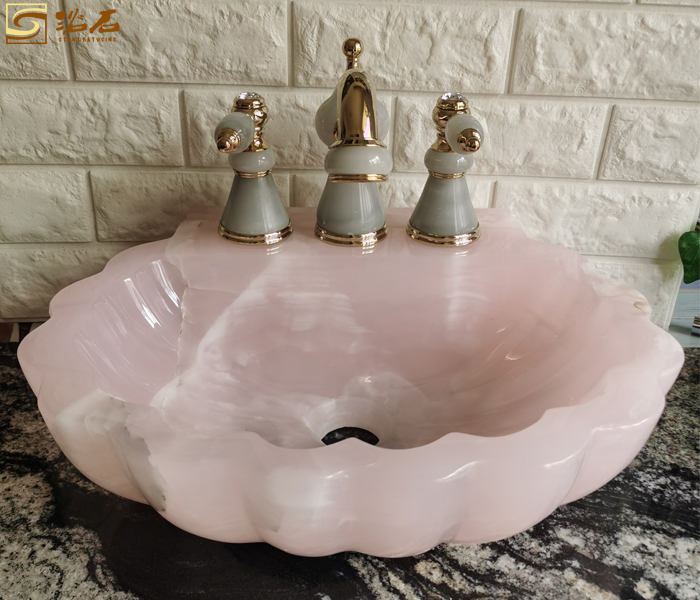 Pink Onyx Washbasin Art Design