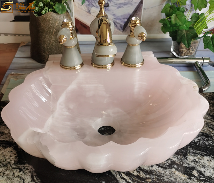 Pink Onyx Washbasin Art Design