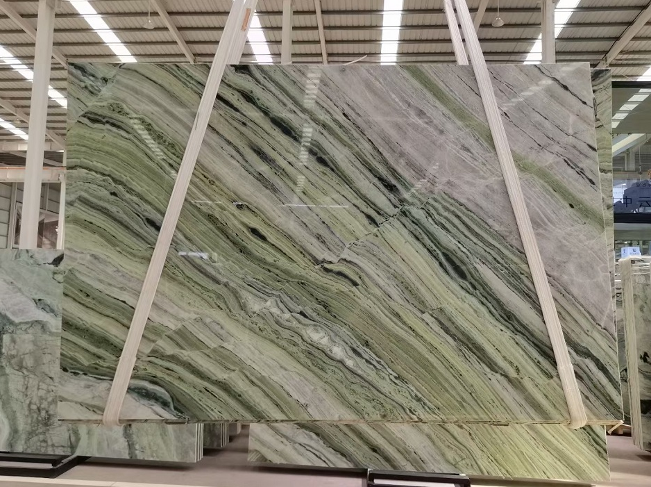 green marble sink