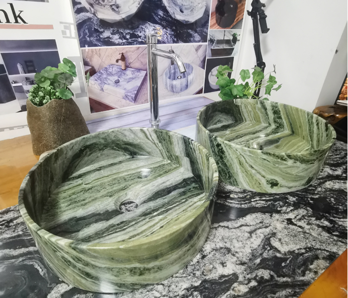 Sangarila Green marble Stone Washbasin