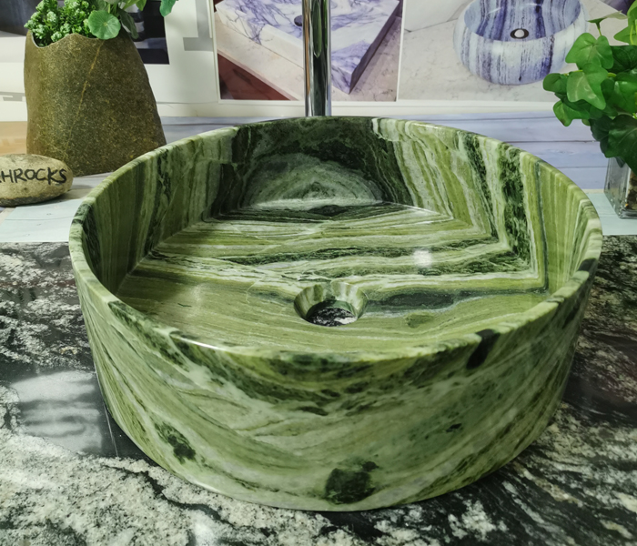 Sangarila Green marble Stone Washbasin