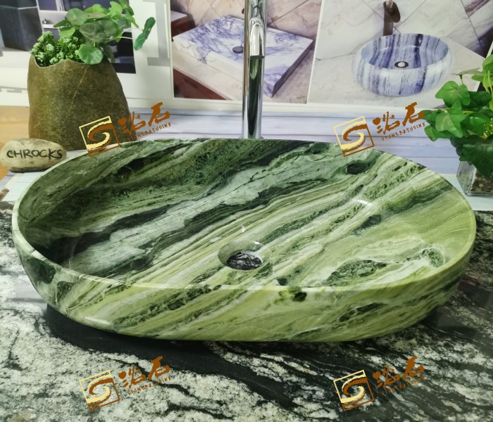 Sangarila Green Marble Oval Sink